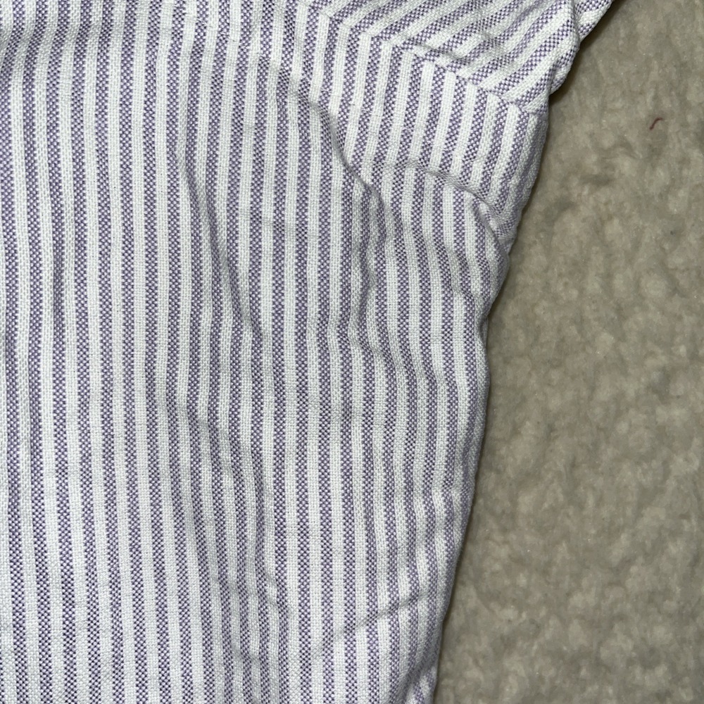 Polo Ralph Lauren XXL Classic Fit Pinstripe Button Down Shirt Flesh Pony 36/37 - Picture 8 of 16